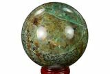 Polished Chrysocolla and Malachite Sphere - Bagdad Mine, Arizona #167662-1